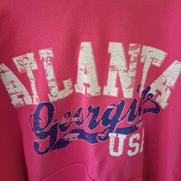Atlanta Georgia USA Pink Hooded Sweatshirt‎ Size Large - Picture 2 of 4
